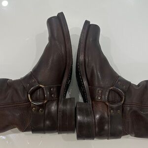 Vintage Men’s Frye Dark Brown Leather Harness Boots M9.5 / W11.5 new soles